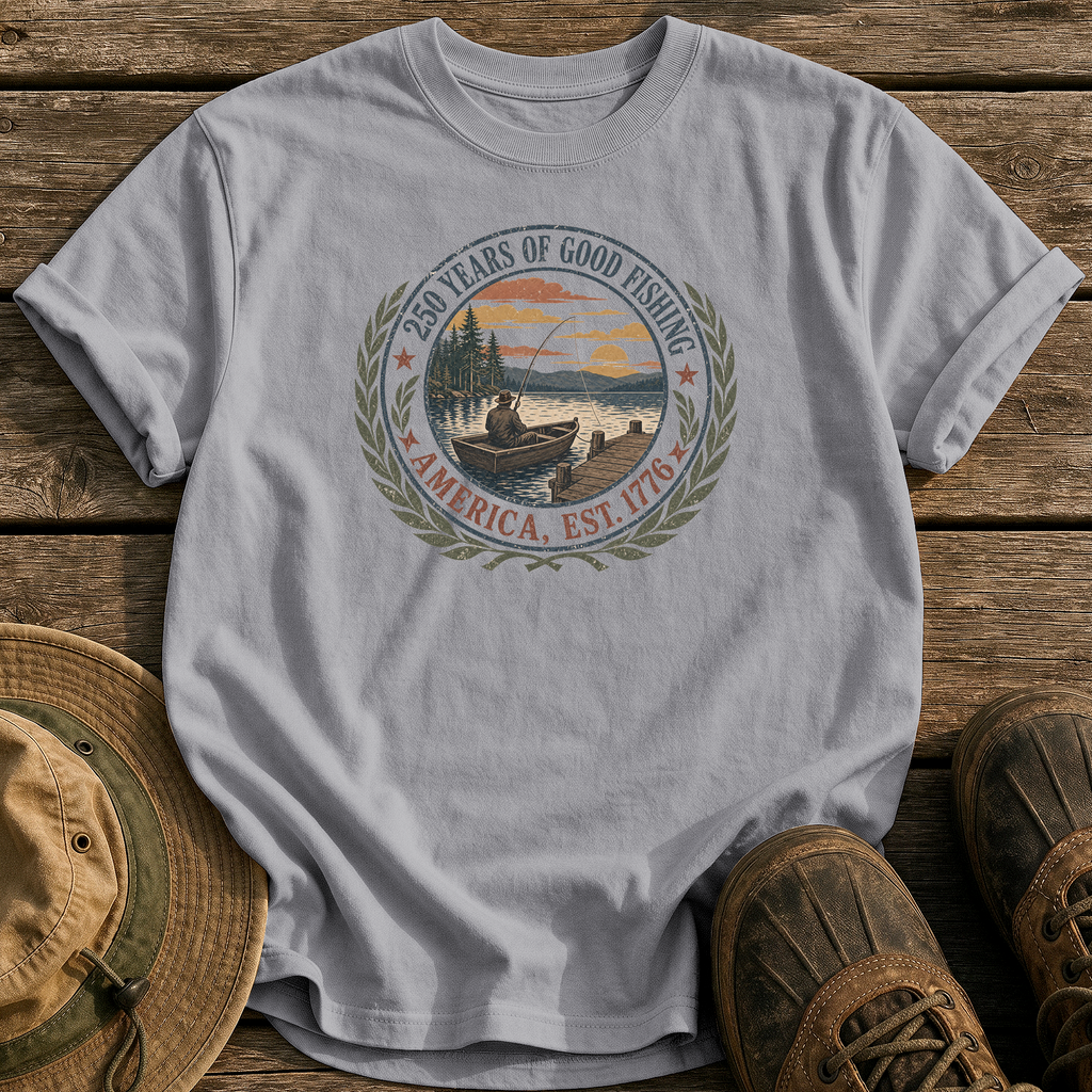 250 Years of Good Fishing tee - Grey - front