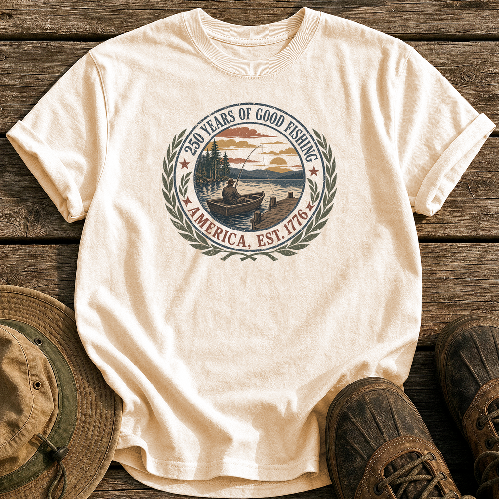 250 Years of Good Fishing tee - Ivory - front