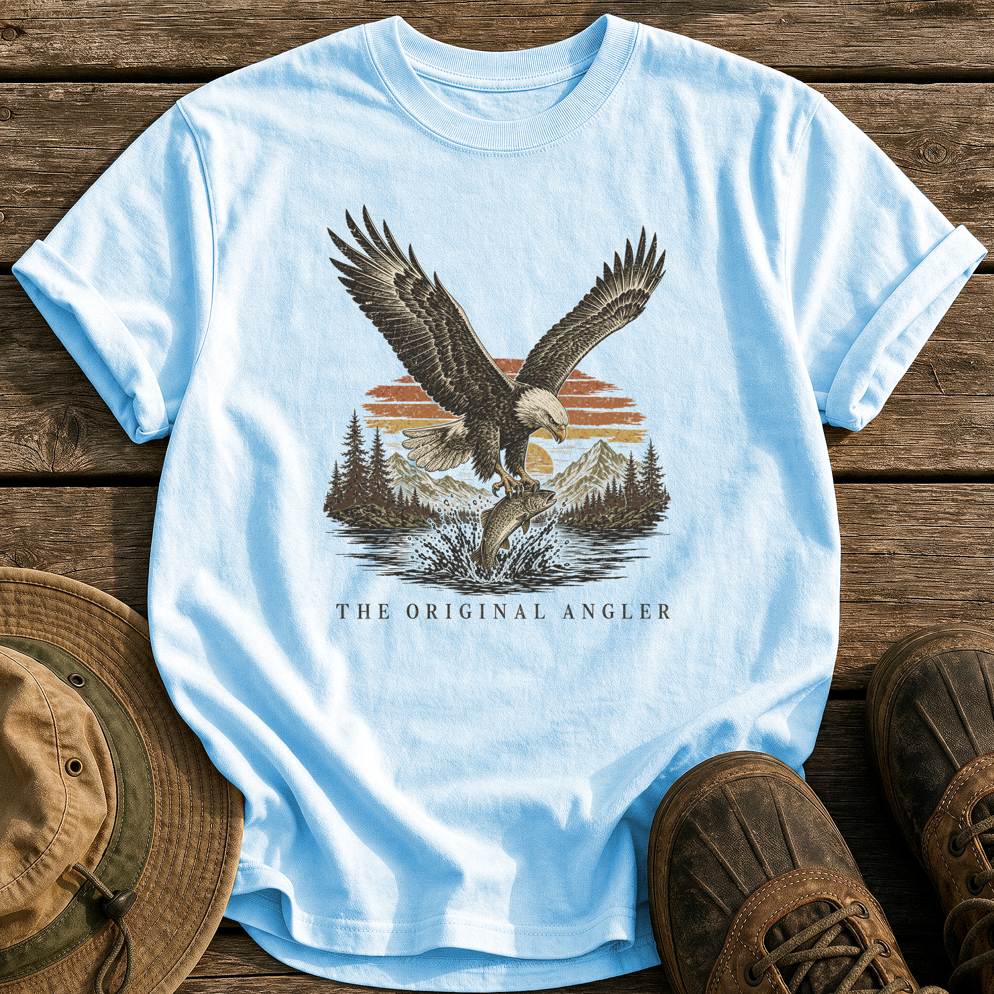 The Original Angler tee - Chambray - front