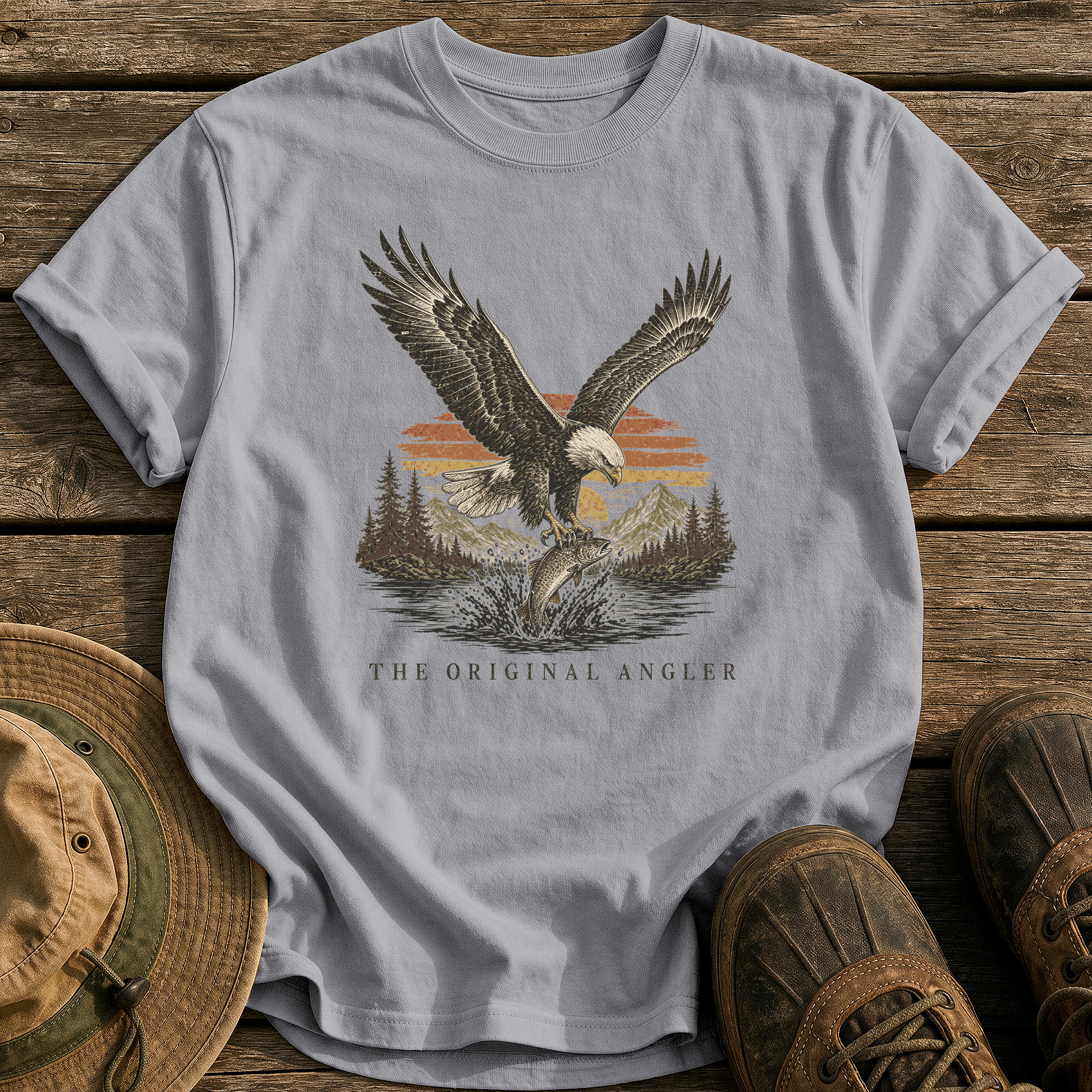 The Original Angler tee - Grey - front