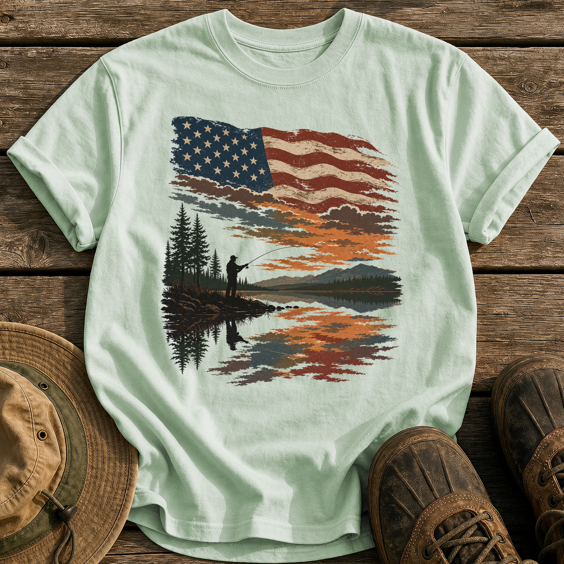 Flag Sky Still Water tee - Bay - front