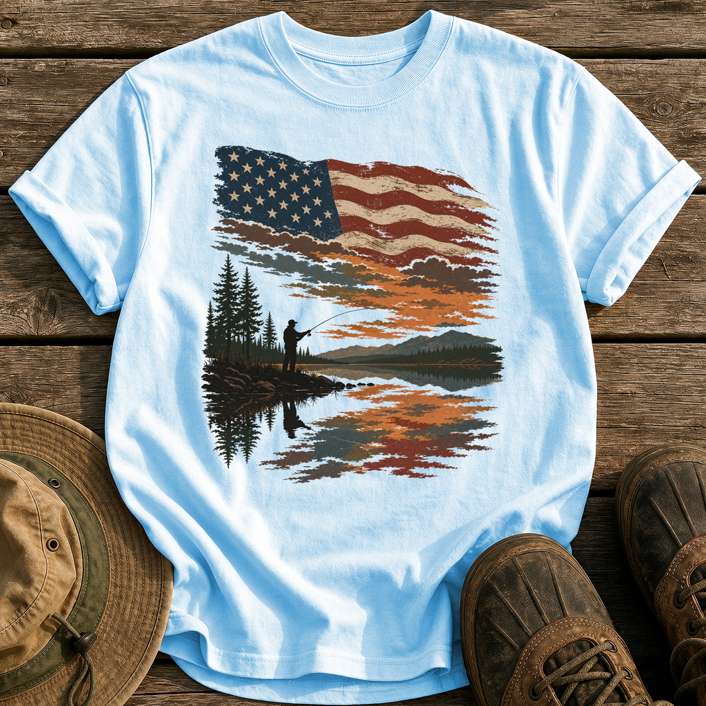 Flag Sky Still Water tee - Chambray - front