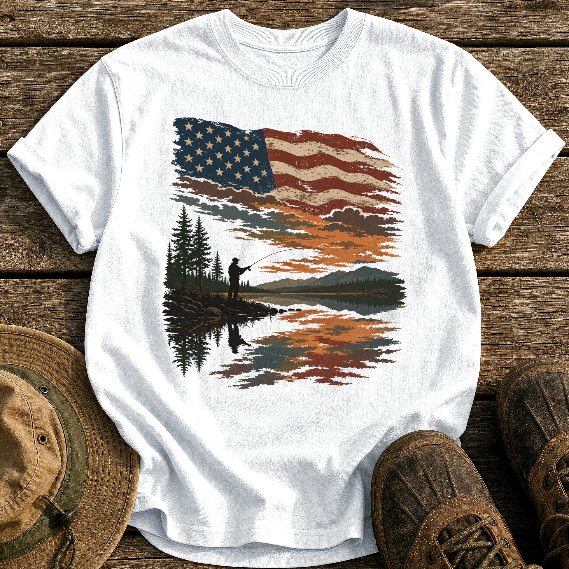 Flag Sky Still Water tee - White - front