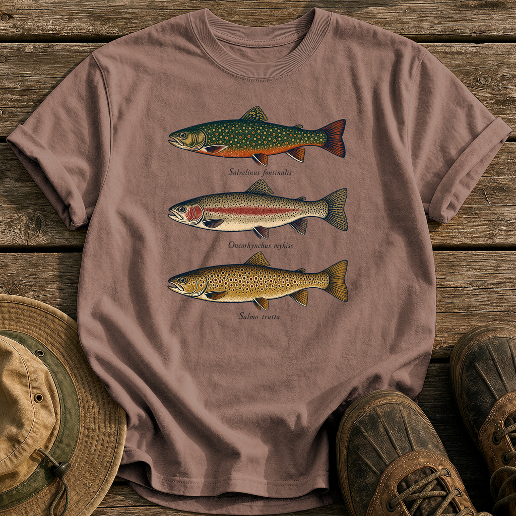 Trout Field Guide tee - Espresso - front