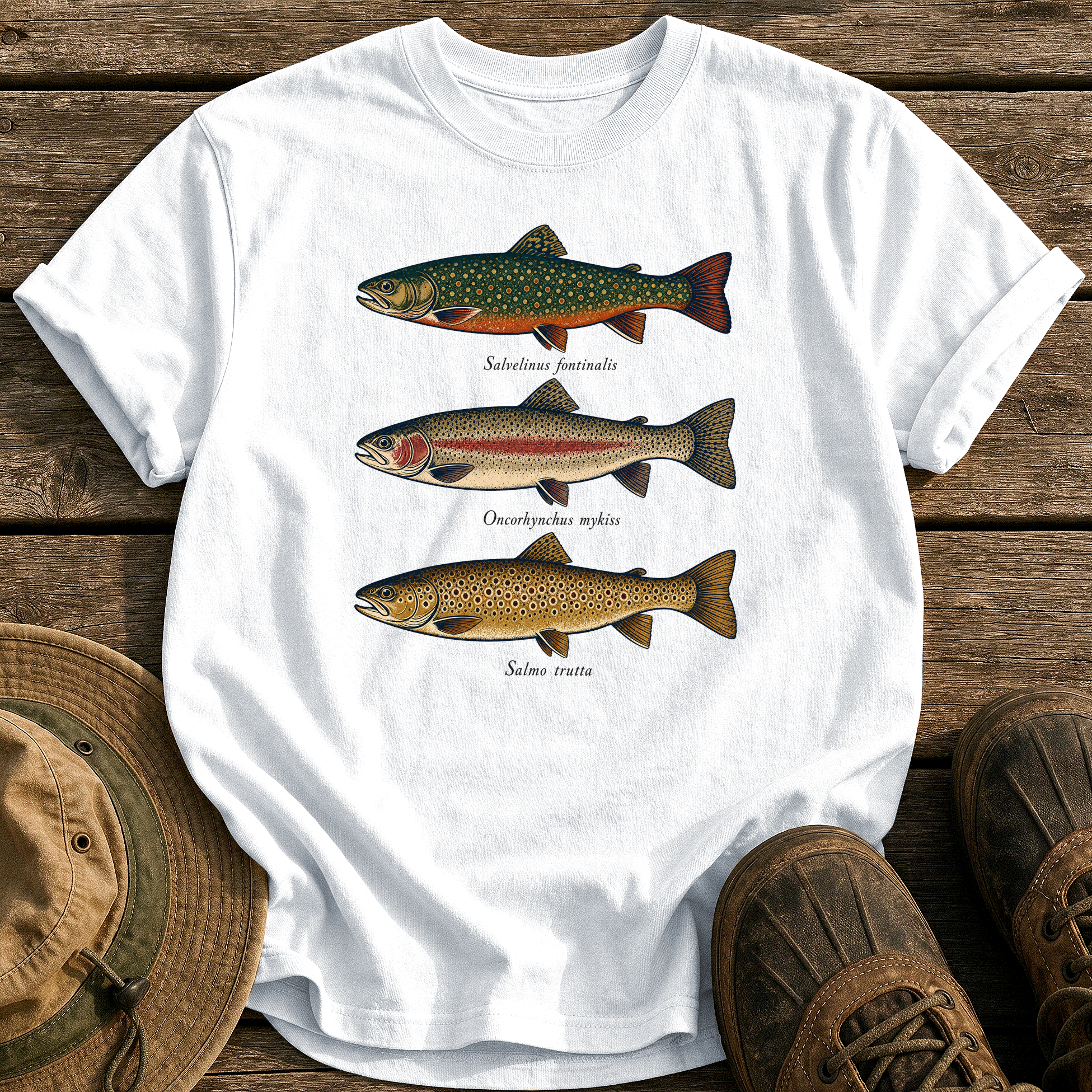 Trout Field Guide tee - White - front