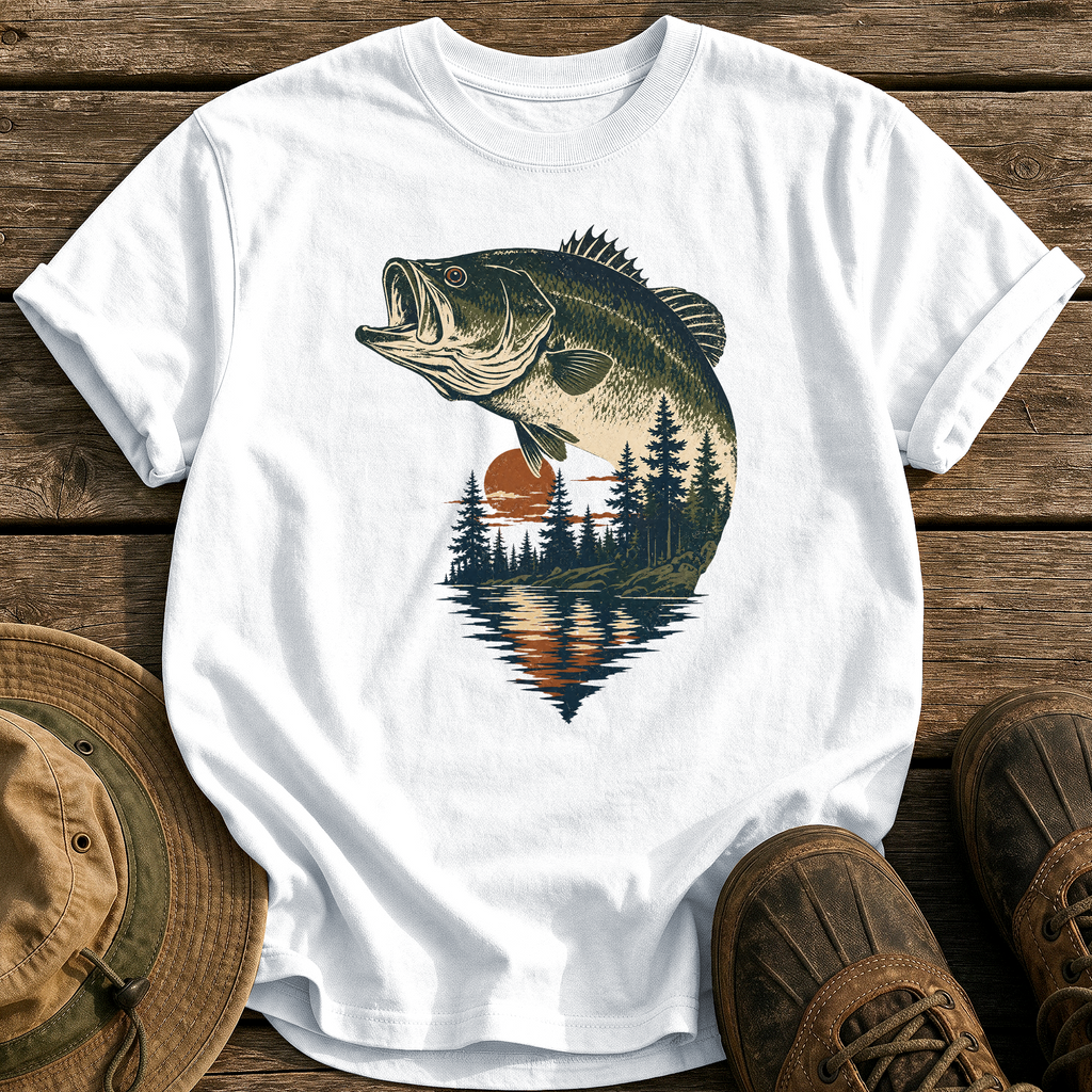 Bass & Pines At Dusk tee - White - front