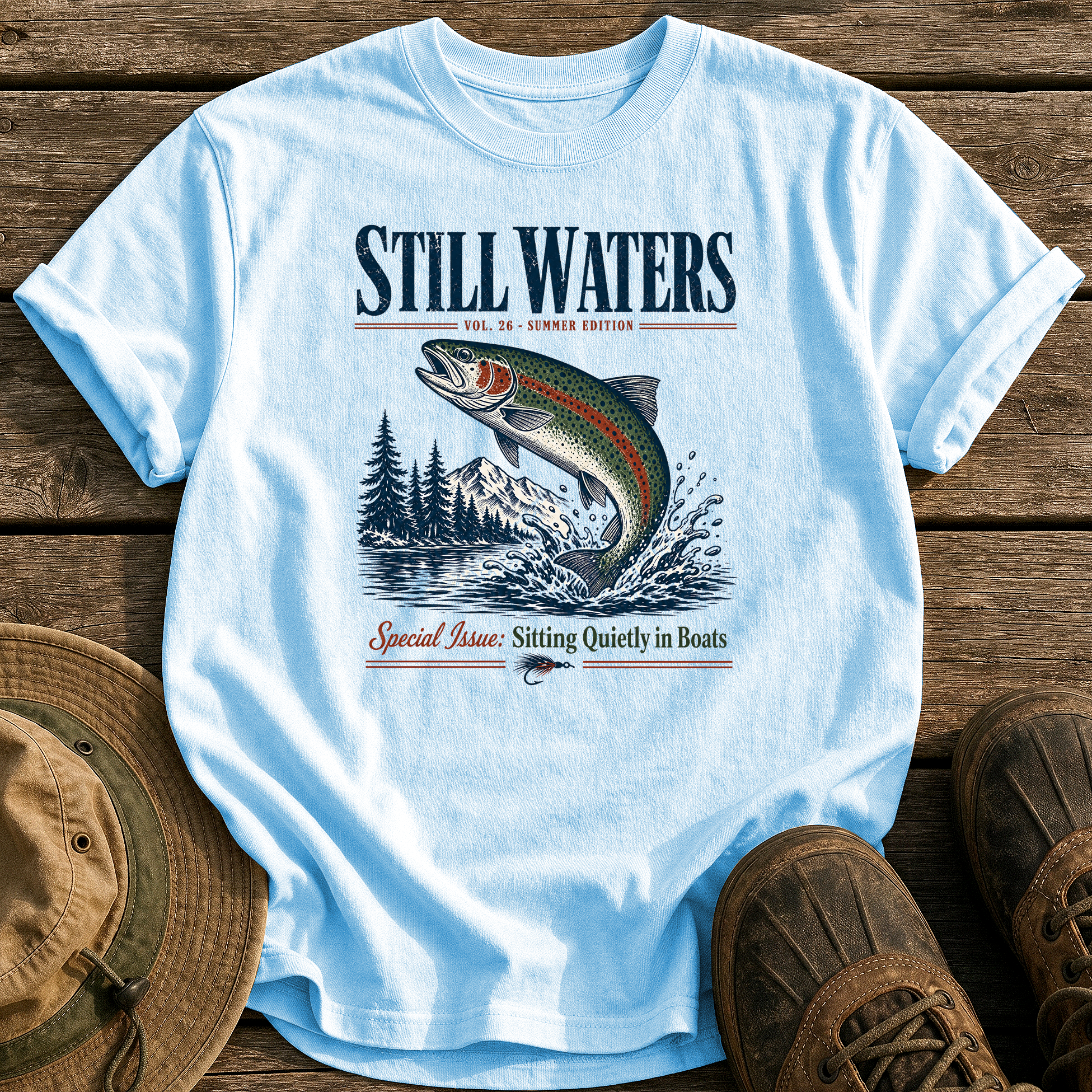 Still Waters Summer Edition tee - Chambray - front