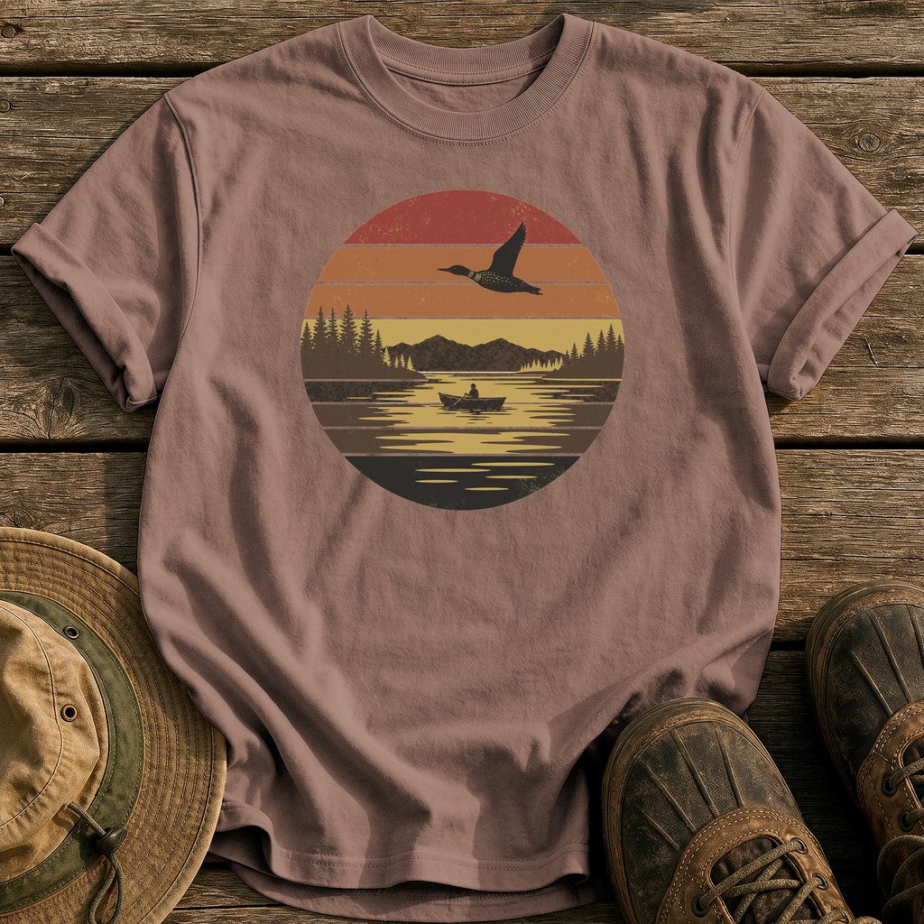 Vintage Sunset Lake tee - Espresso - front