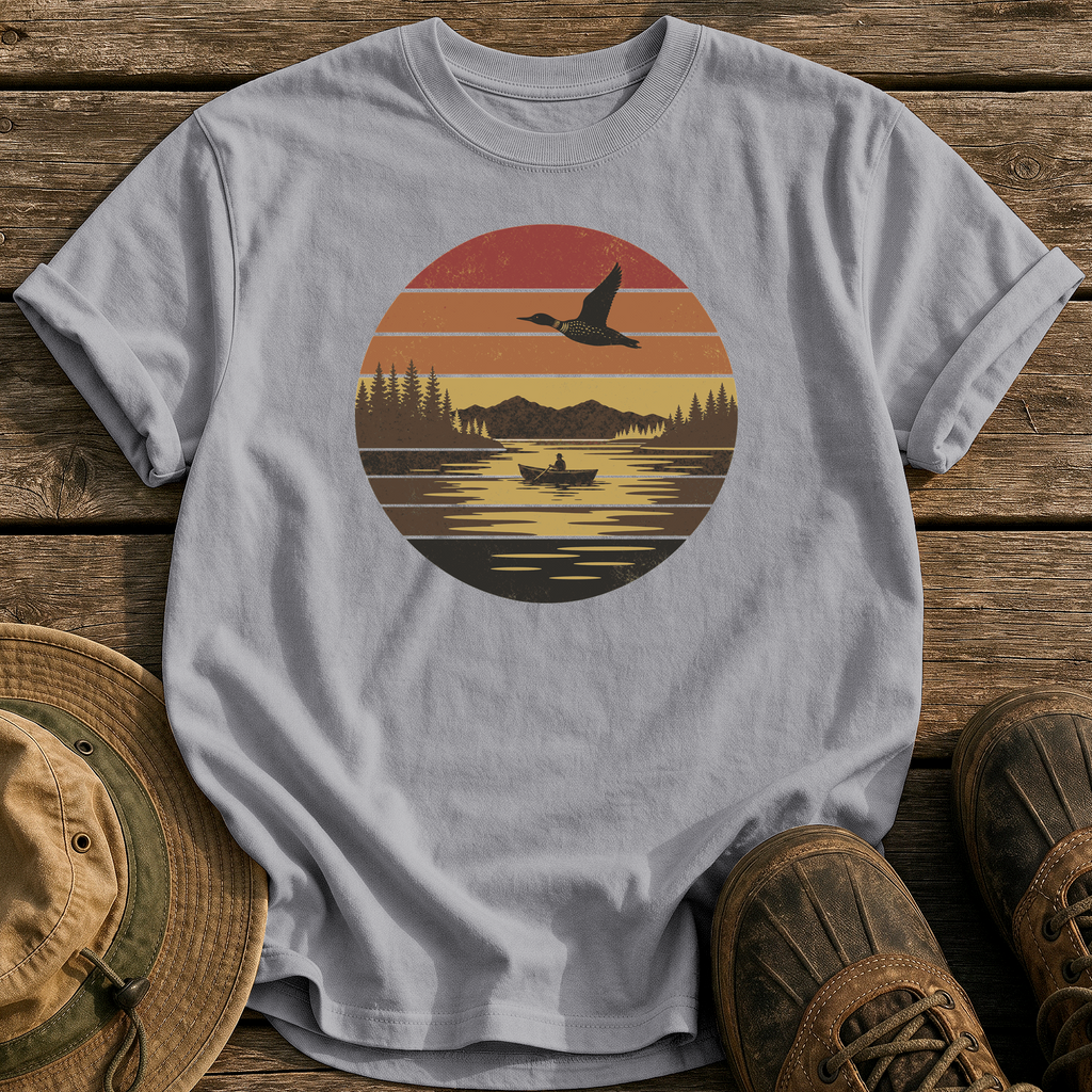 Vintage Sunset Lake tee - Grey - front