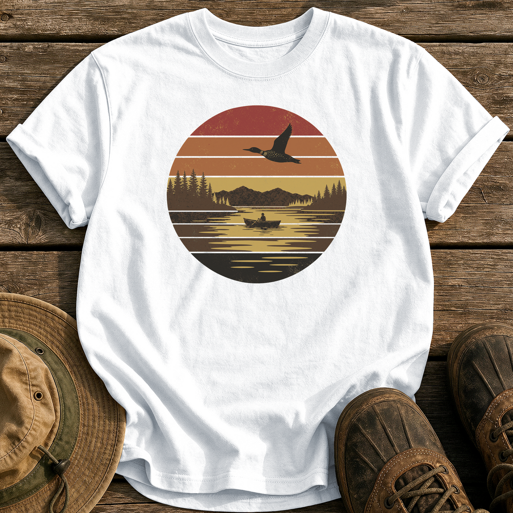 Vintage Sunset Lake tee - White - front