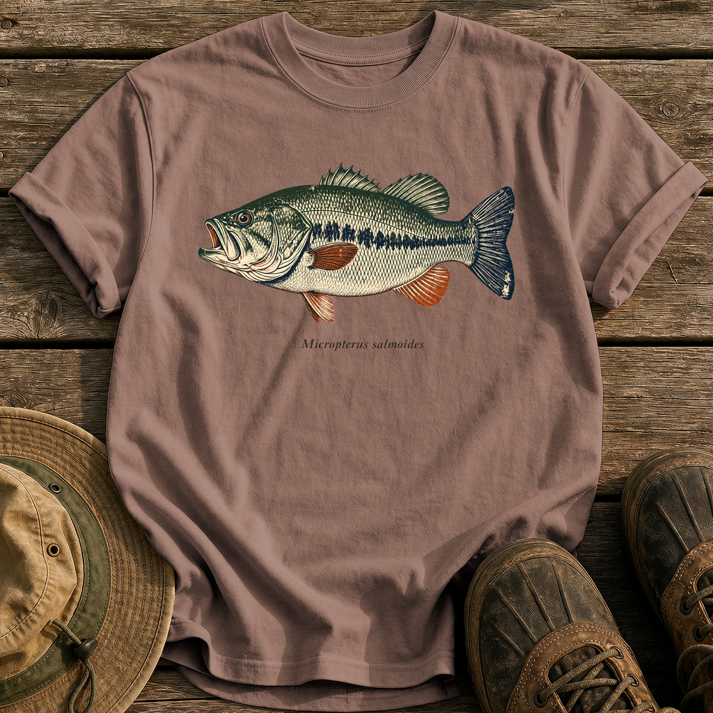 Micropterus Salmoides Largemouth tee - Espresso - front
