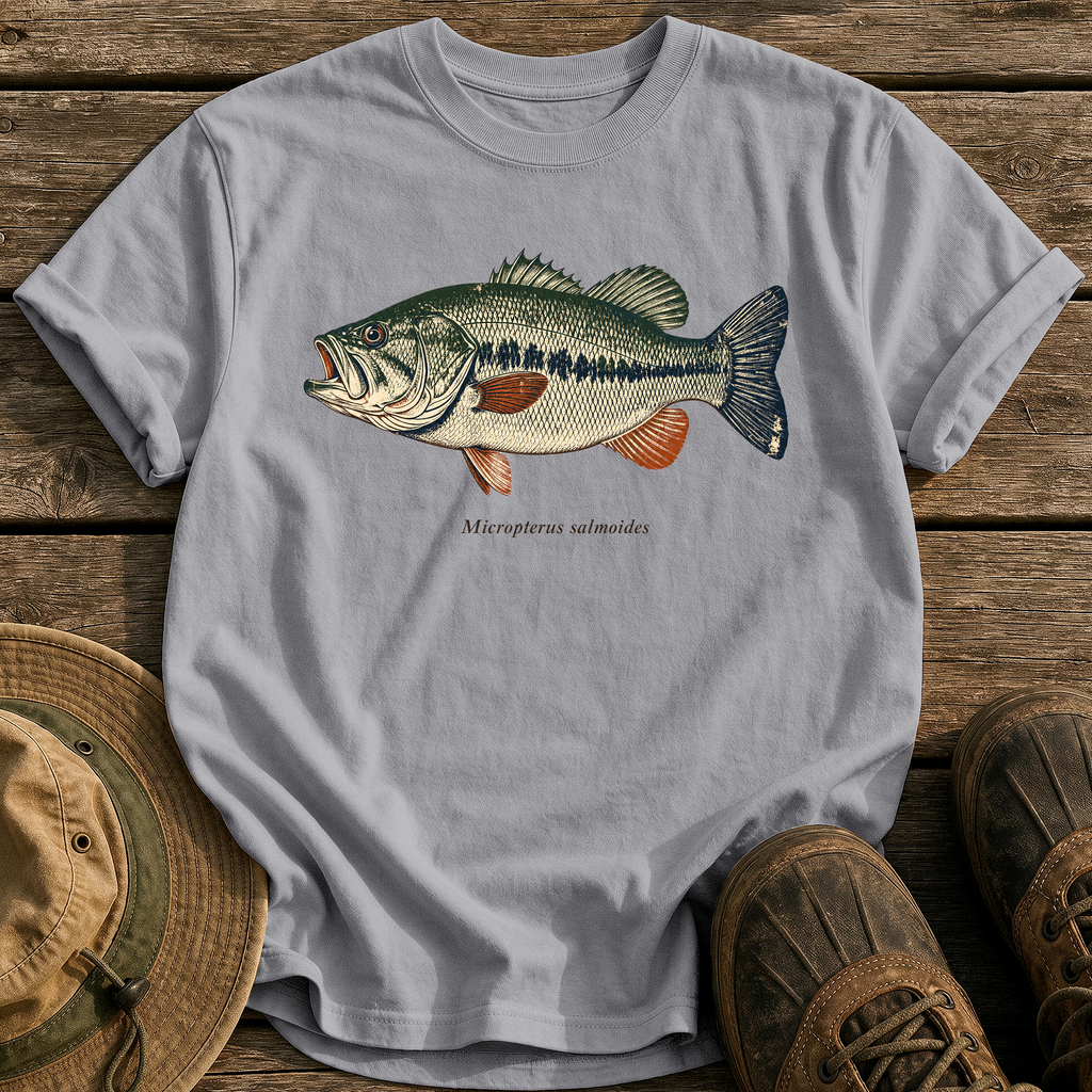 Micropterus Salmoides Largemouth tee - Grey - front