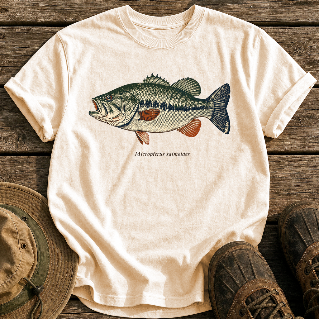 Micropterus Salmoides Largemouth tee - Ivory - front