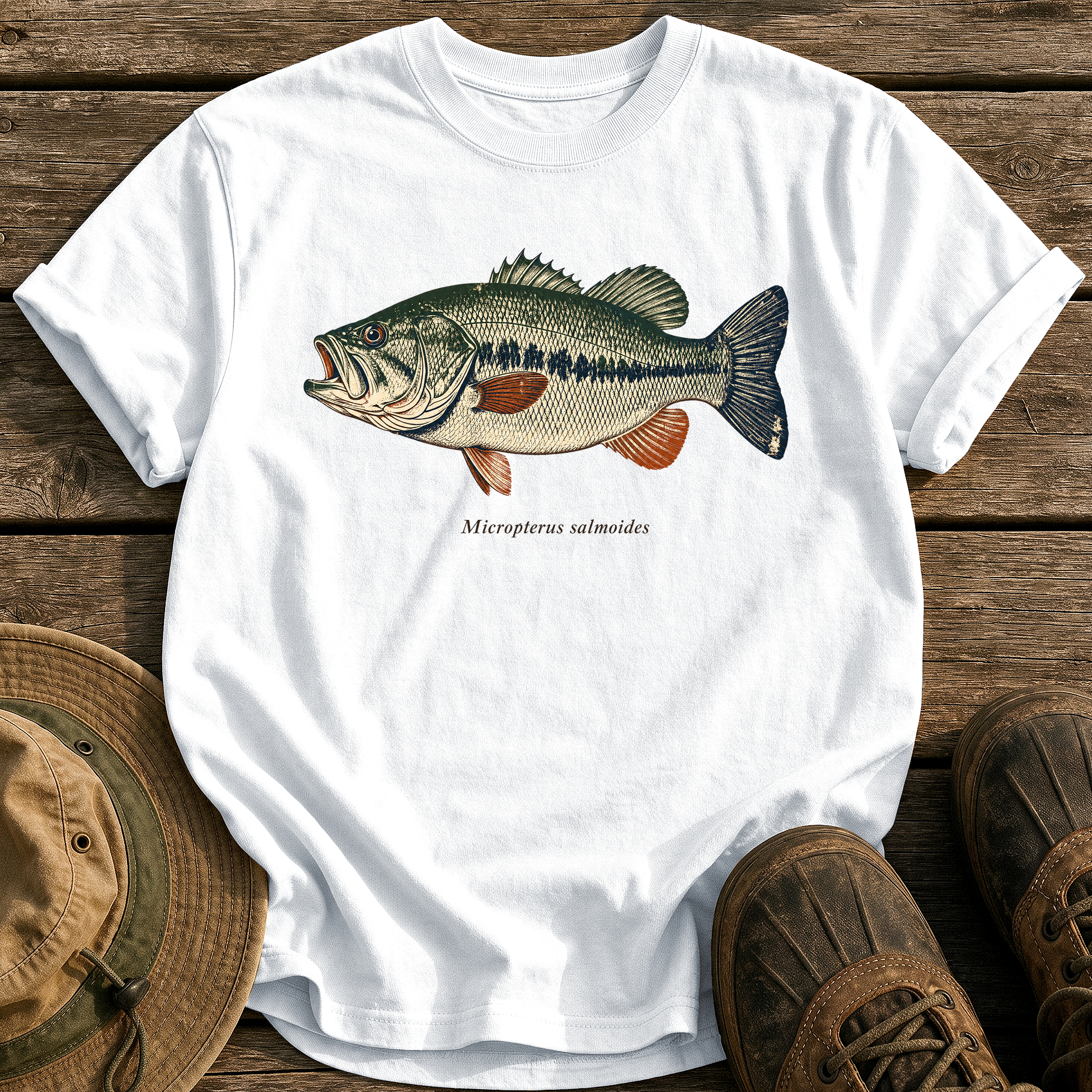 Micropterus Salmoides Largemouth tee - White - front