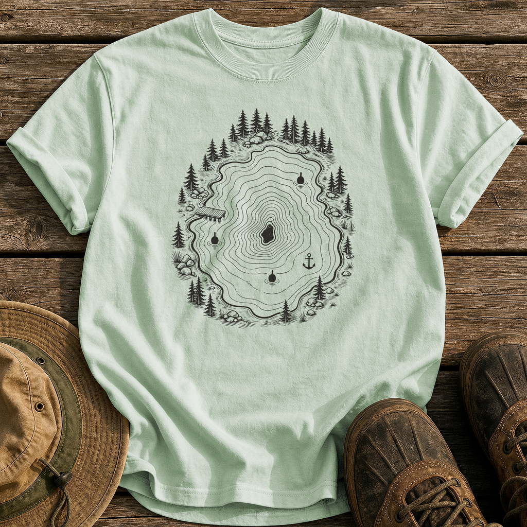 Topo Lake Map tee - Bay - front