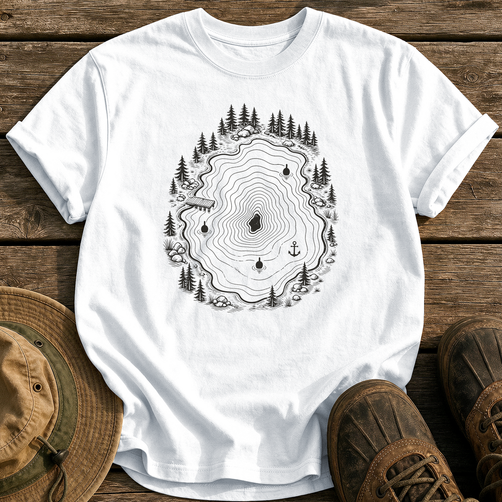 Topo Lake Map tee - White - front