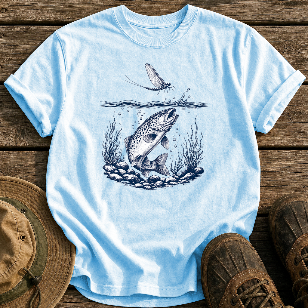 The Rise tee - Chambray - front
