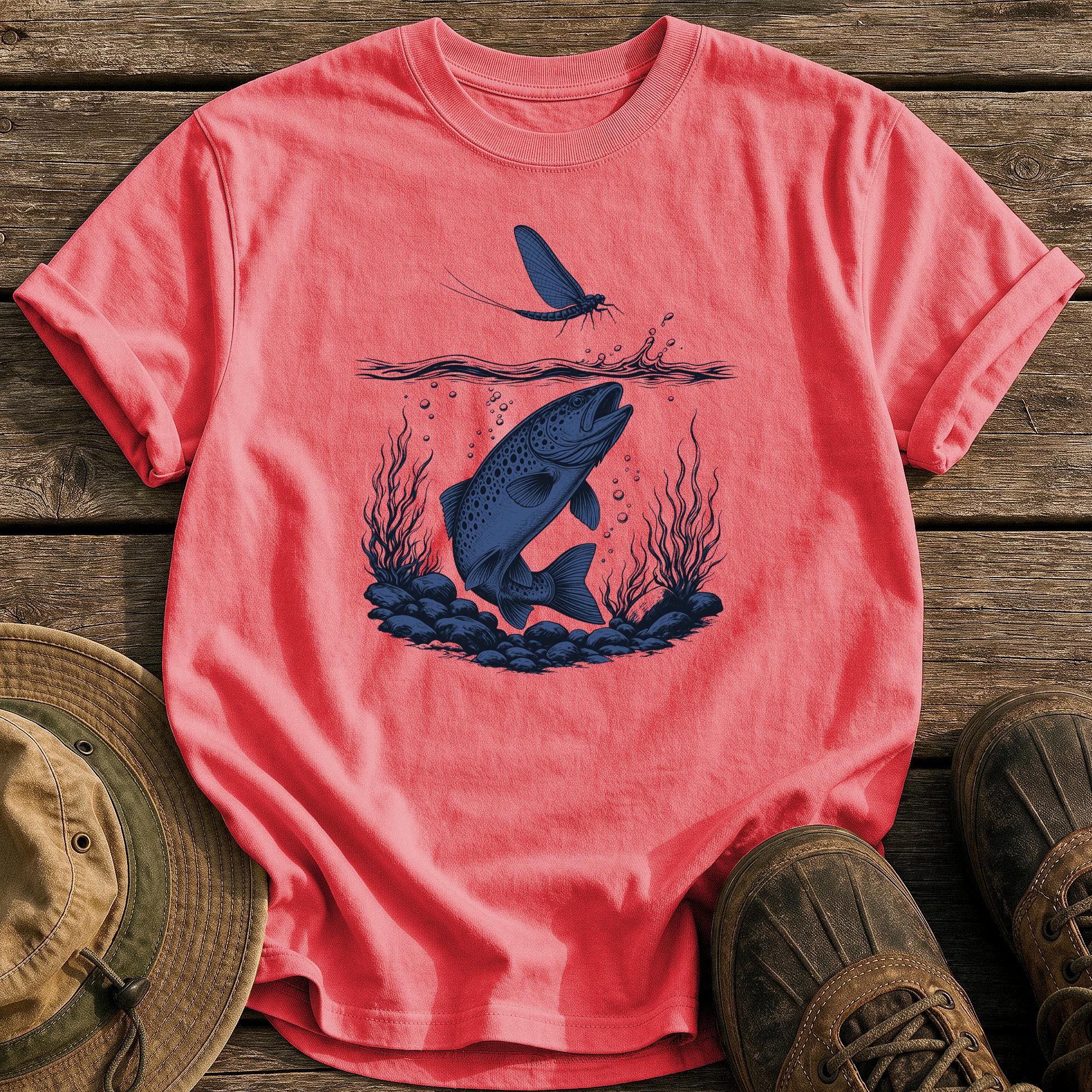 The Rise tee - Watermelon - front