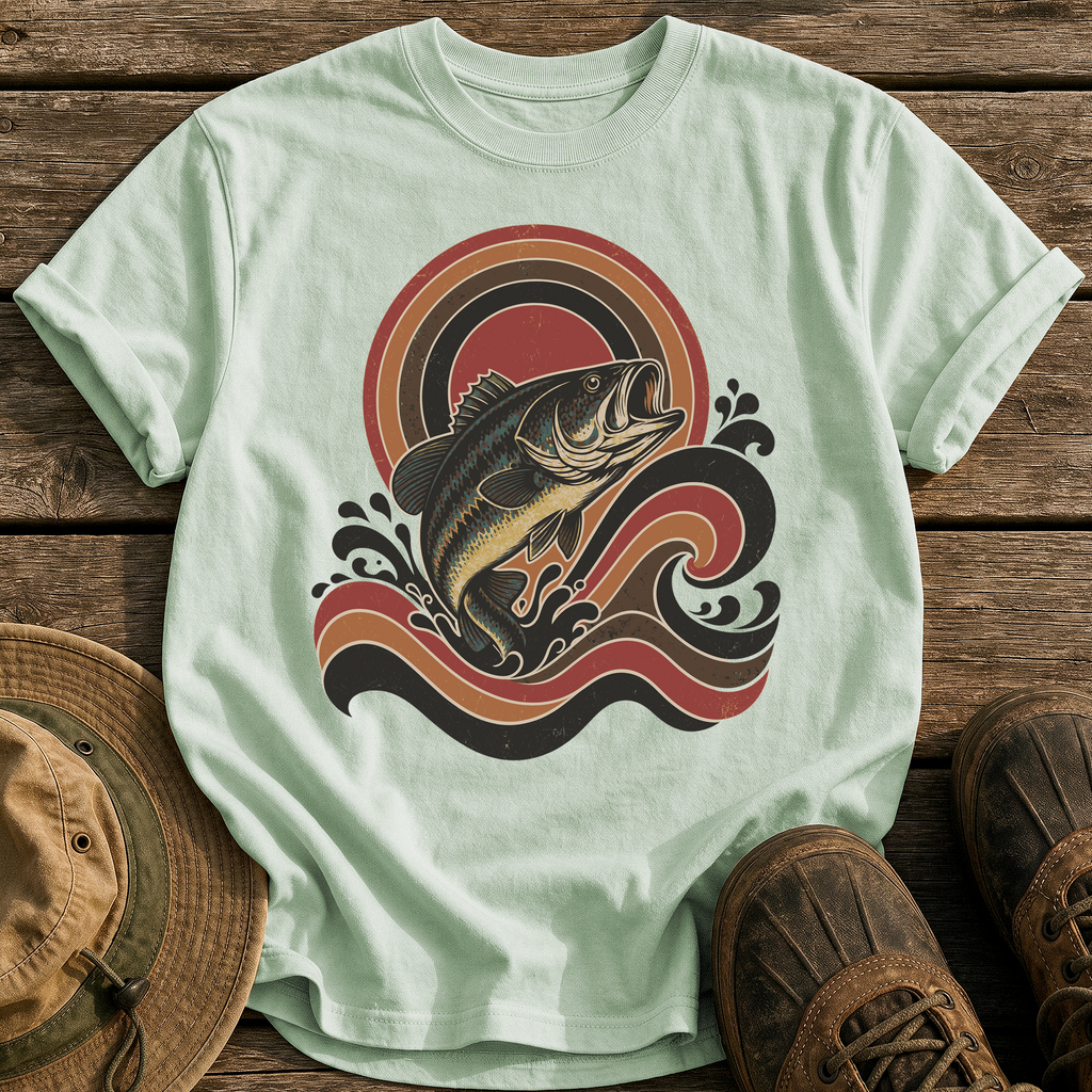 Retro Wave Bass tee - Bay - front