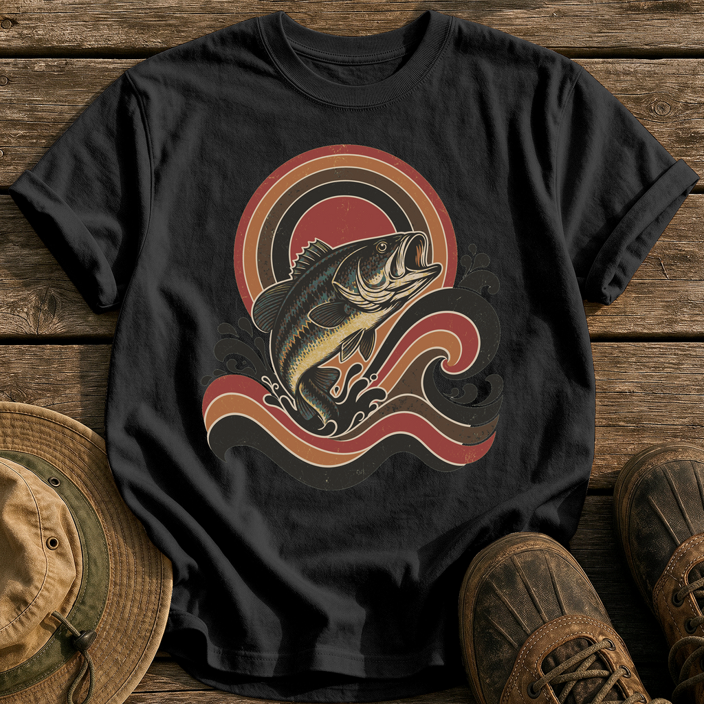 Retro Wave Bass tee - Black - front