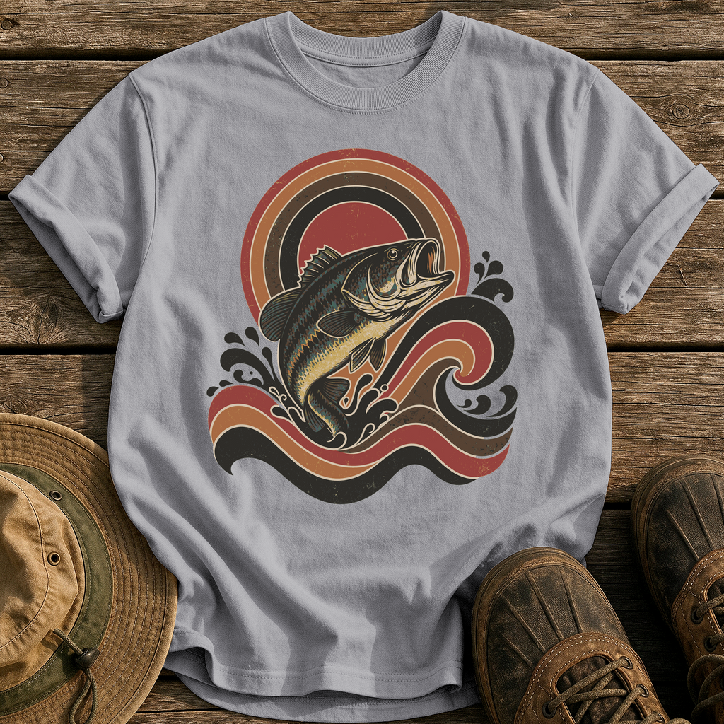 Retro Wave Bass tee - Grey - front