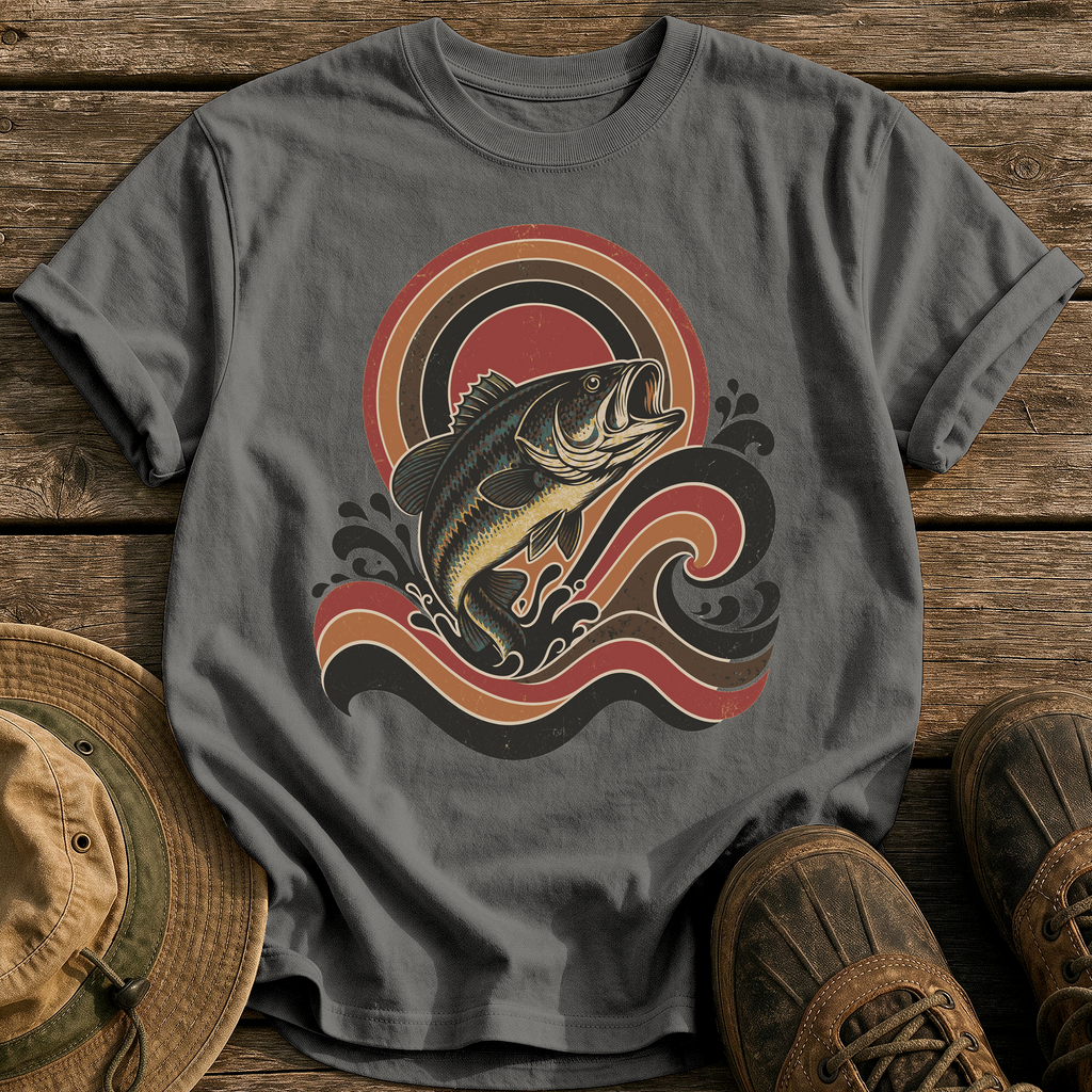 Retro Wave Bass tee - Pepper - front