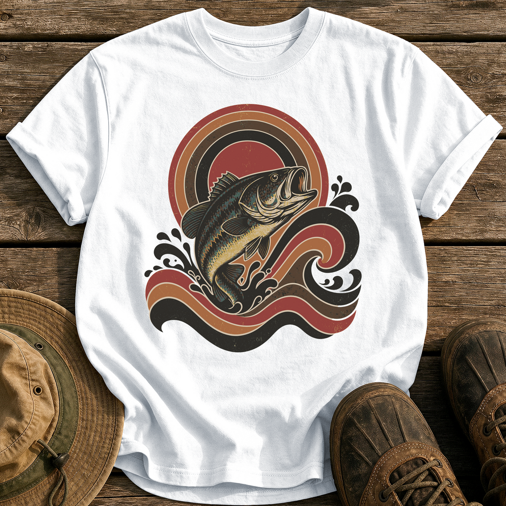 Retro Wave Bass tee - White - front