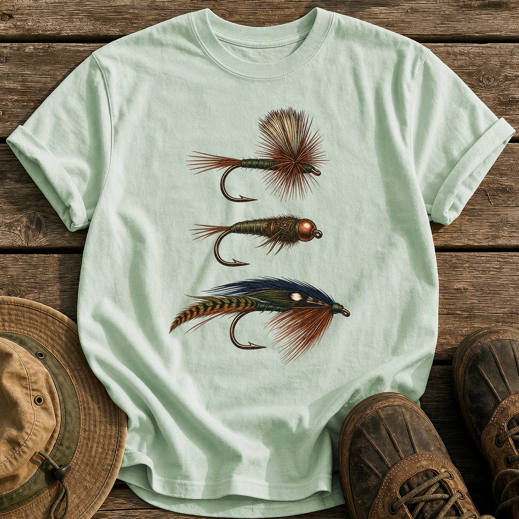 Hand-Tied Flies tee - Bay - front
