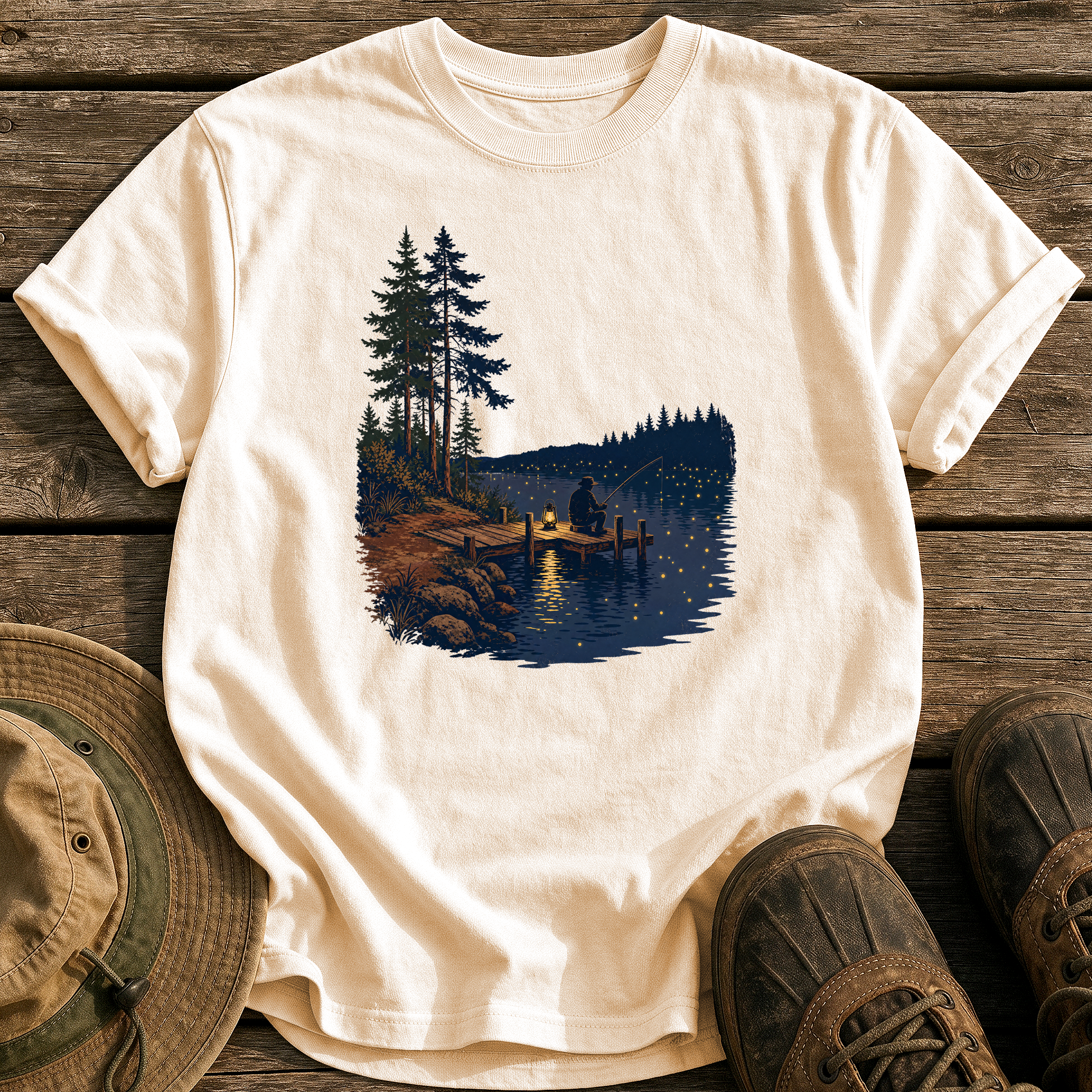 Fireflies & Lantern Light tee - Ivory - front