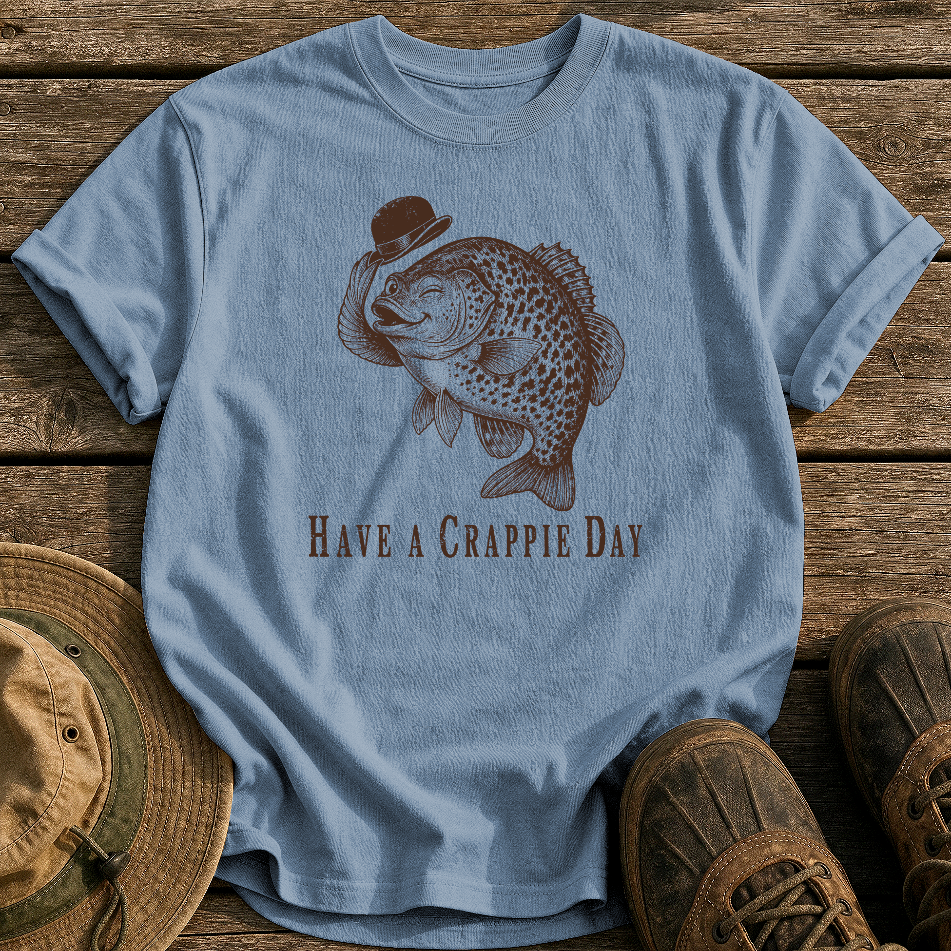 Have a Crappie Day tee - Blue Jean - front