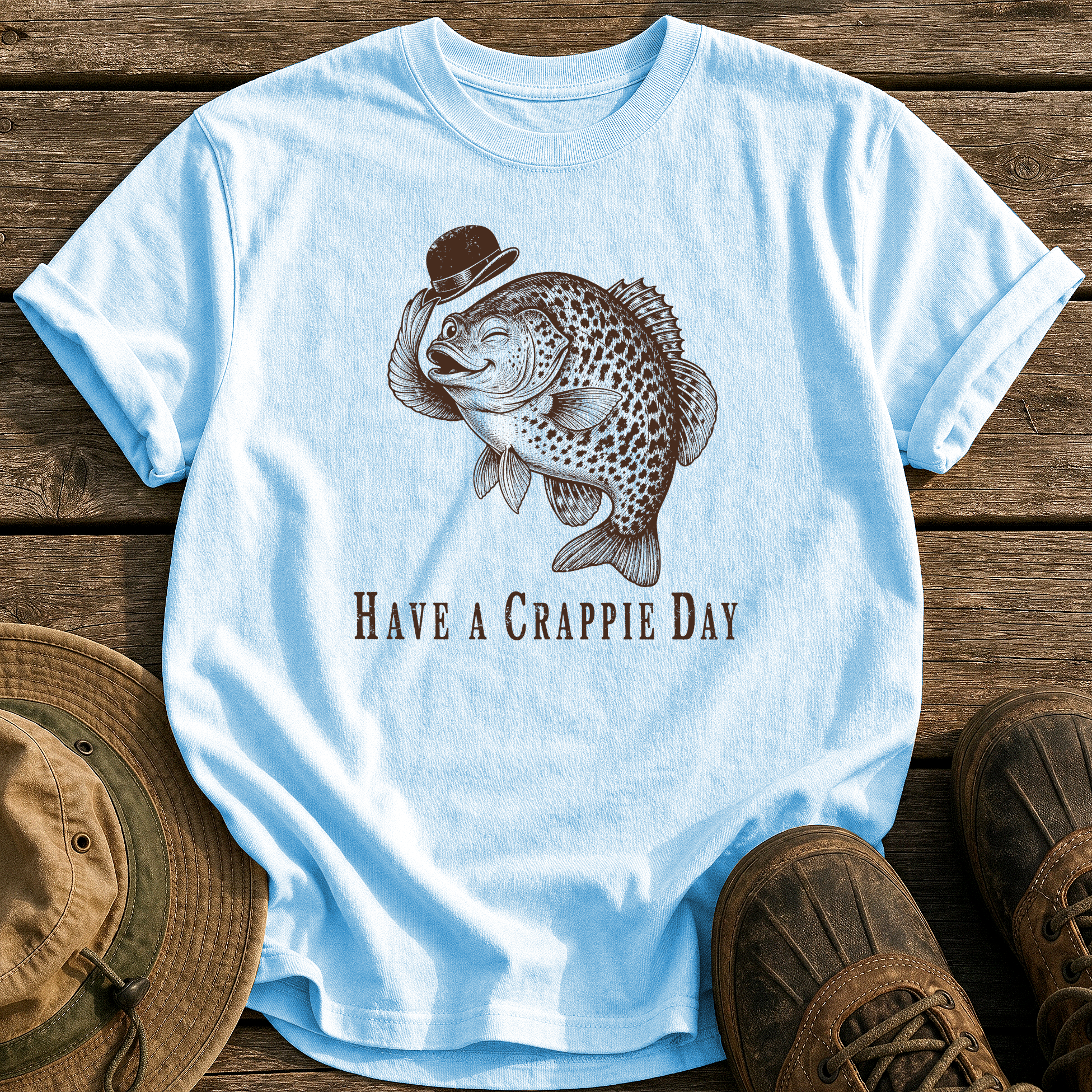 Have a Crappie Day tee - Chambray - front