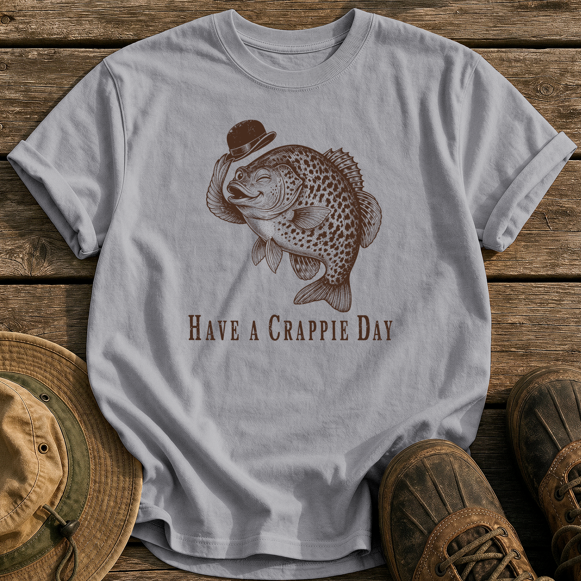 Have a Crappie Day tee - Grey - front