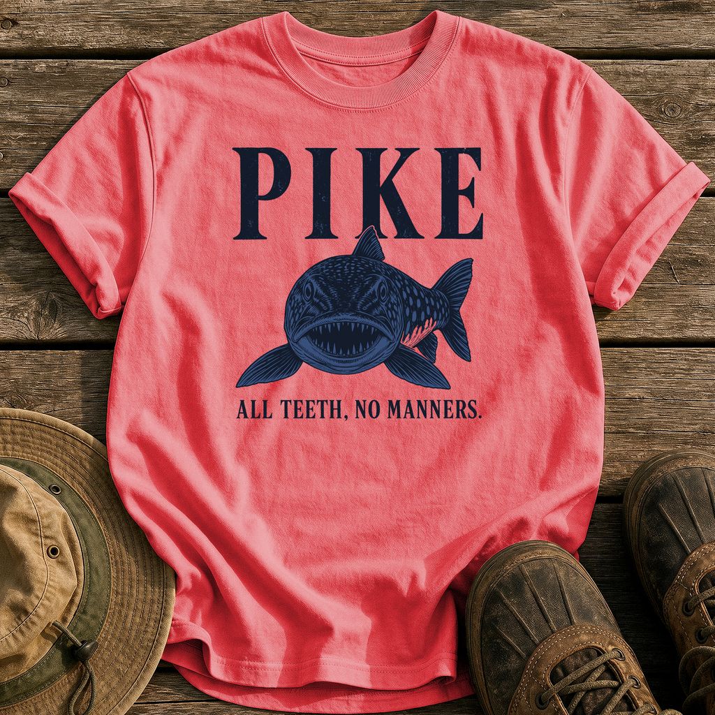 Pike: All Teeth, No Manners tee - Watermelon - front