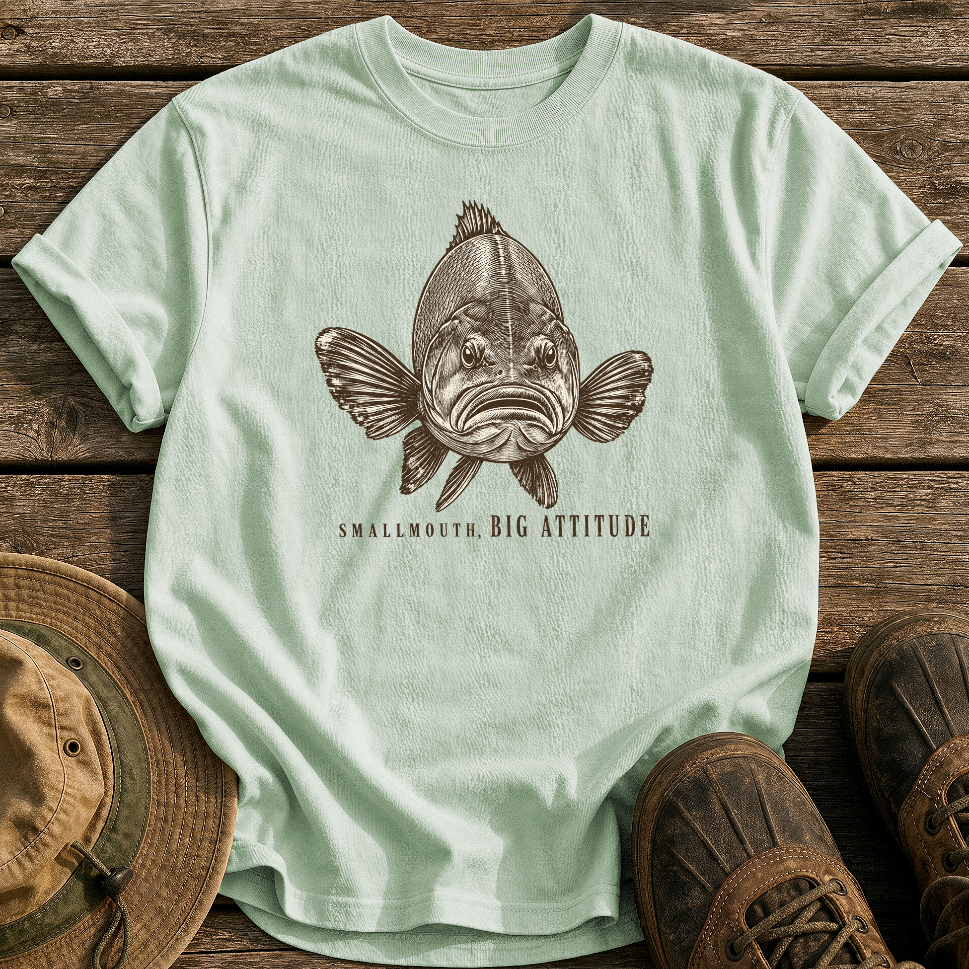 Smallmouth, Big Attitude tee - Bay - front