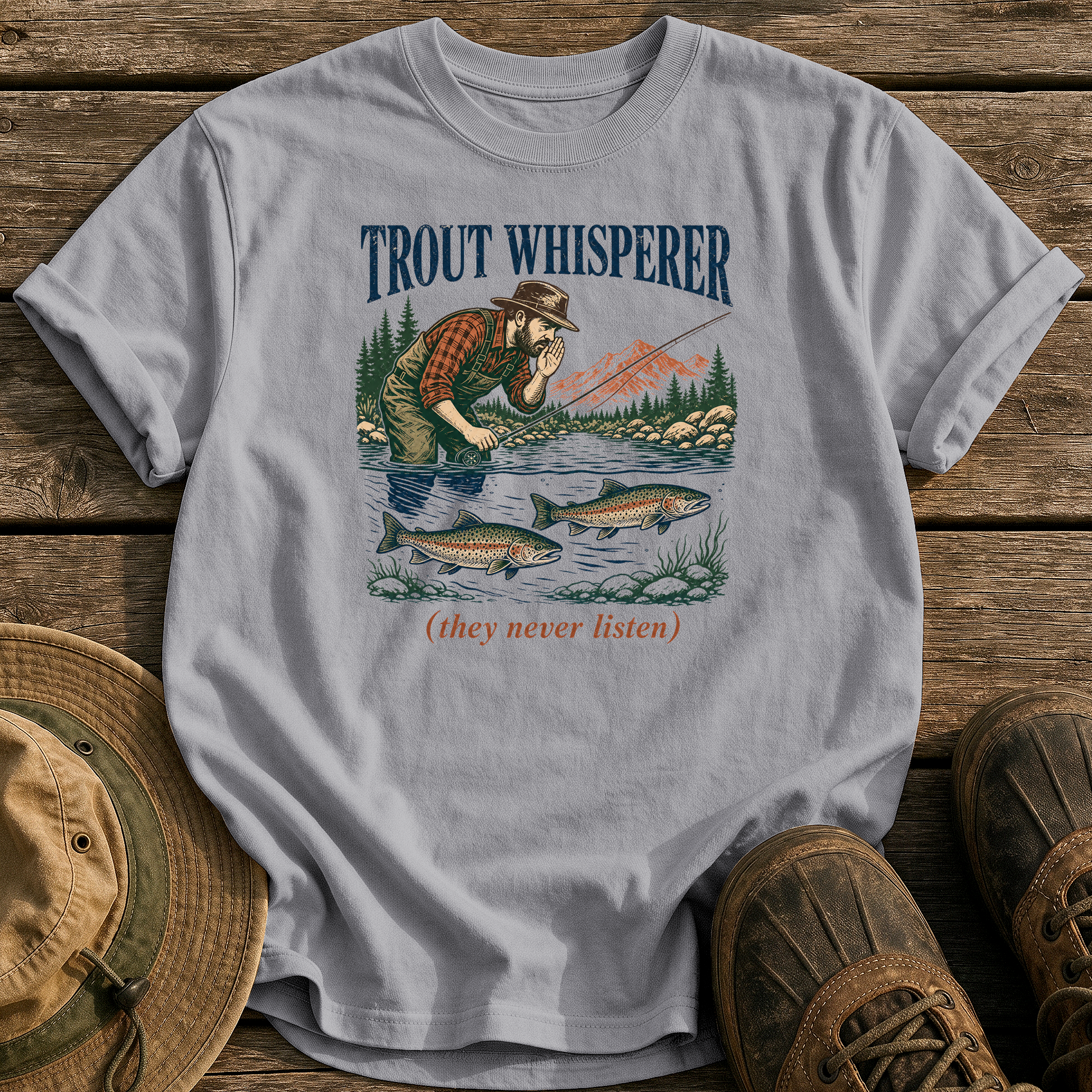 Trout Whisperer tee - Grey - front