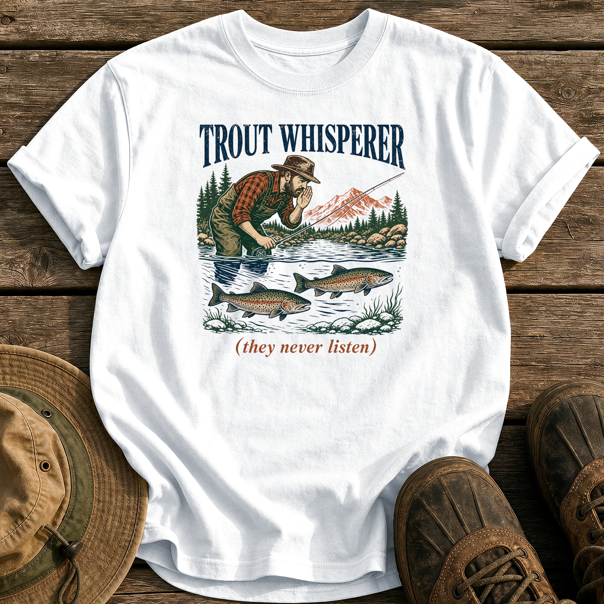 Trout Whisperer tee - White - front