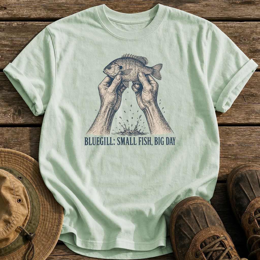 Bluegill: Small Fish, Big Day tee - Bay - front
