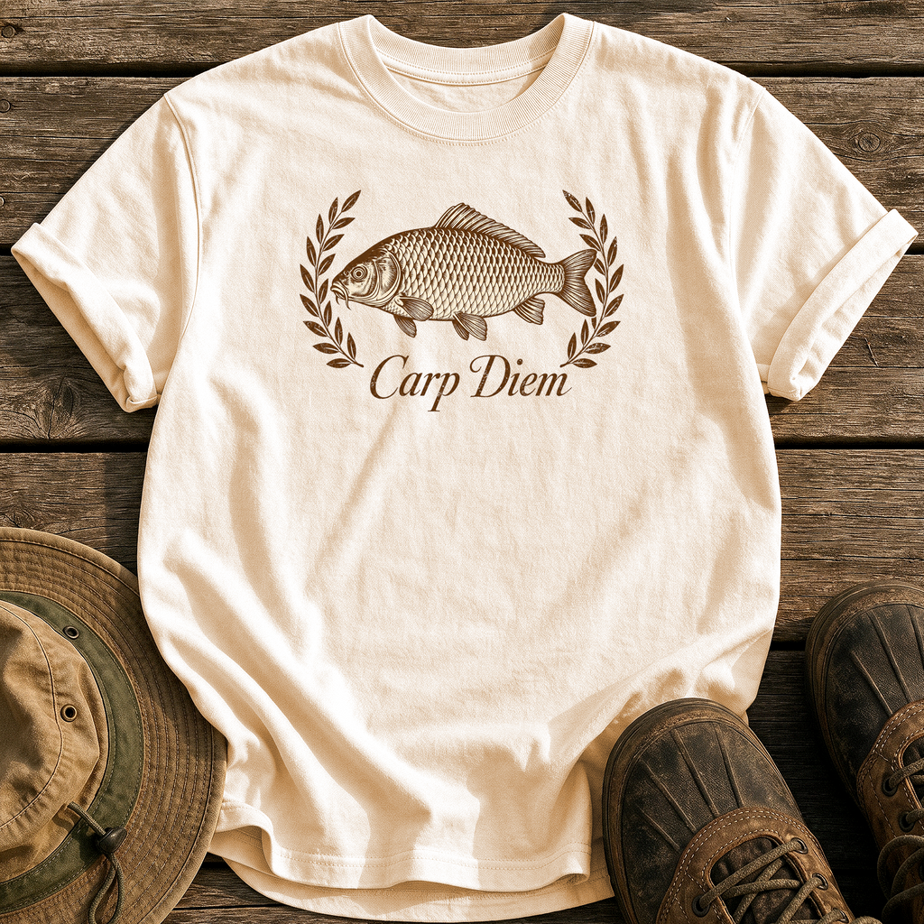 Carp Diem tee - Ivory - front