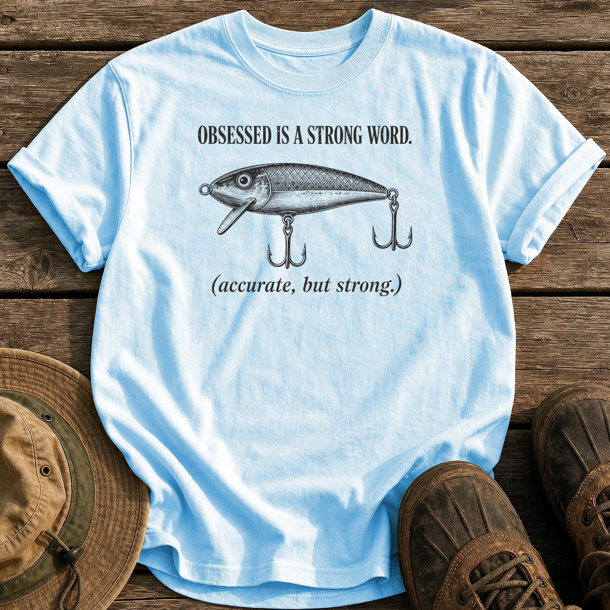 Obsessed Is a Strong Word tee - Chambray - front