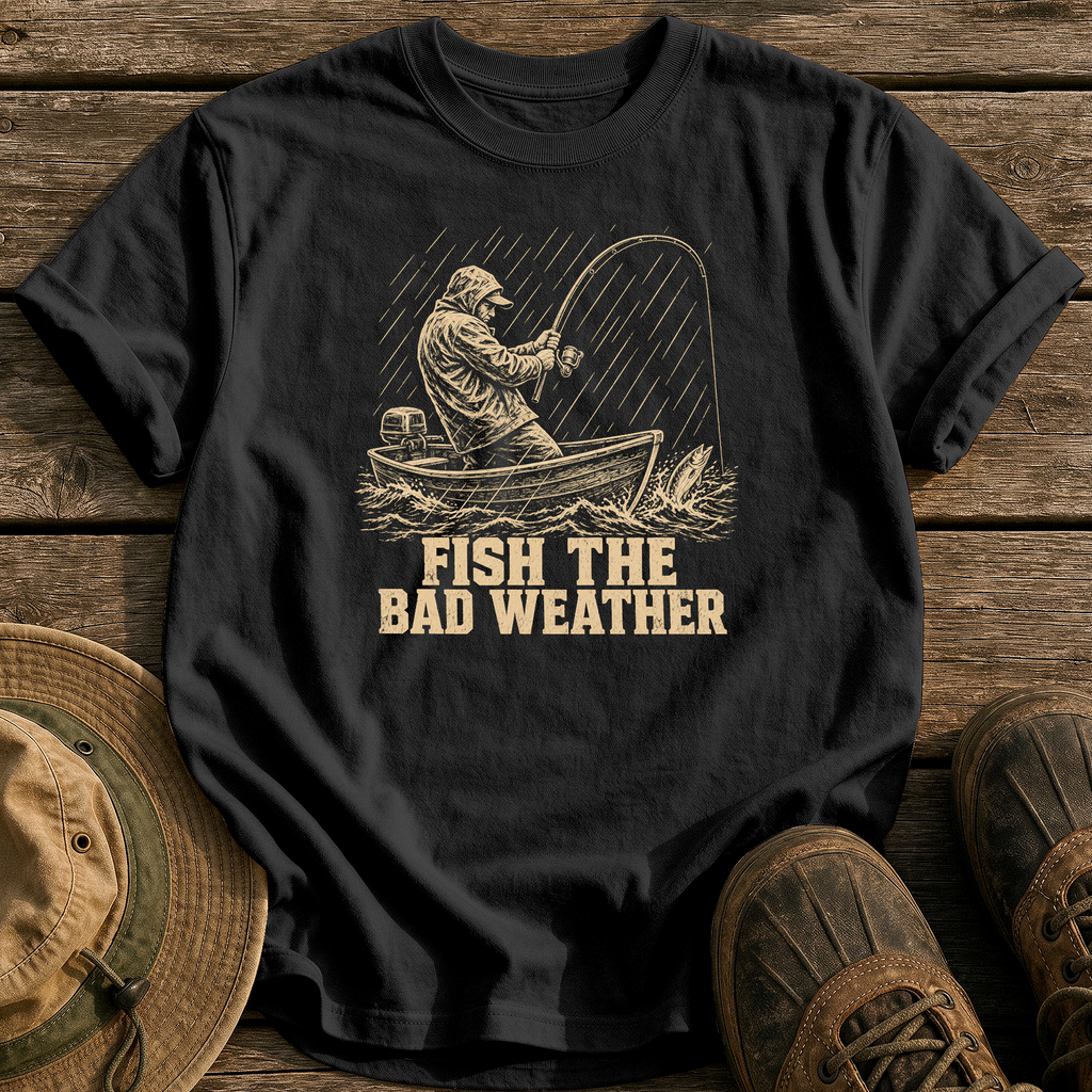 Fish the Bad Weather tee - Black - front