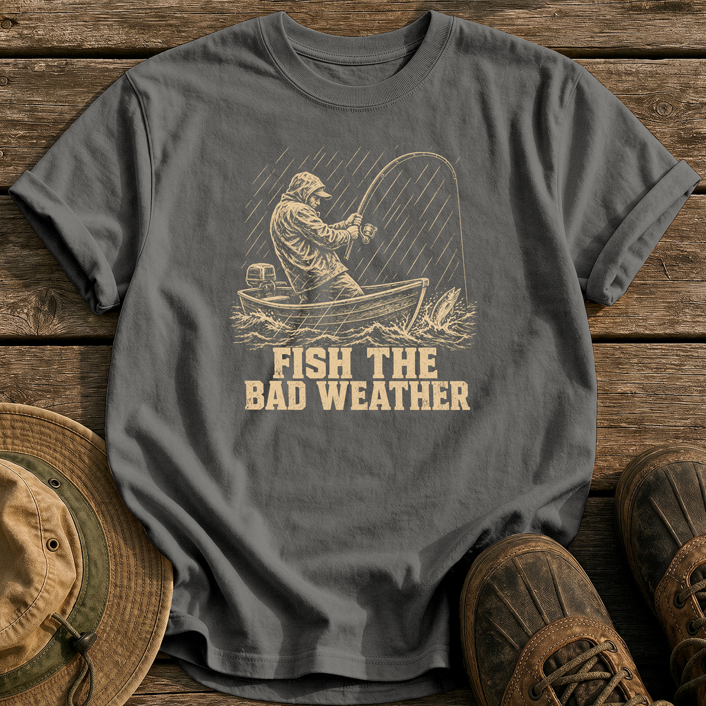 Fish the Bad Weather tee - Pepper - front