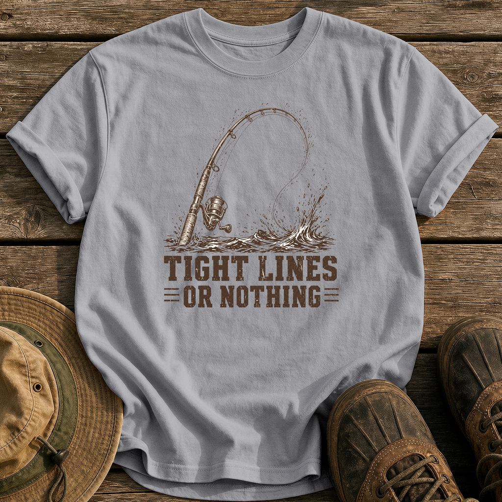 Tight Lines or Nothing tee - Grey - front