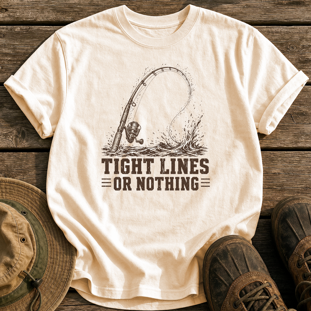 Tight Lines or Nothing tee - Ivory - front