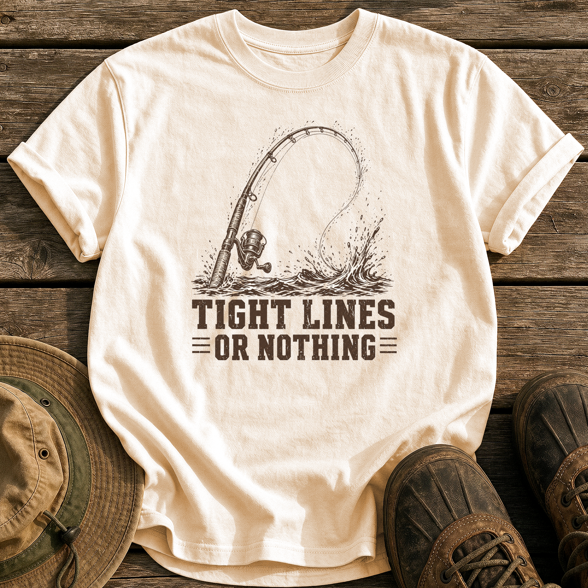 Tight Lines or Nothing tee - Ivory - front