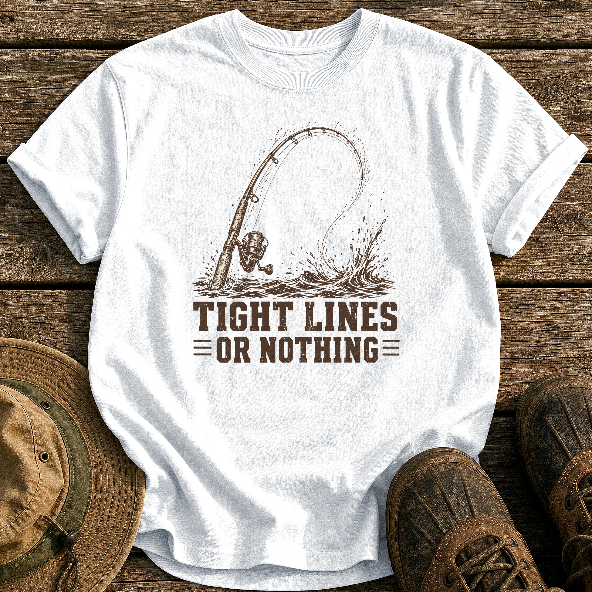 Tight Lines or Nothing tee - White - front