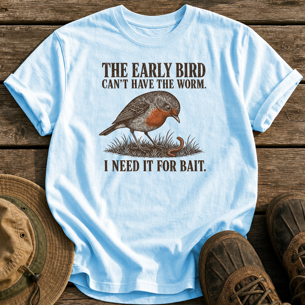 Early Bird Can't Have It tee - Chambray - front