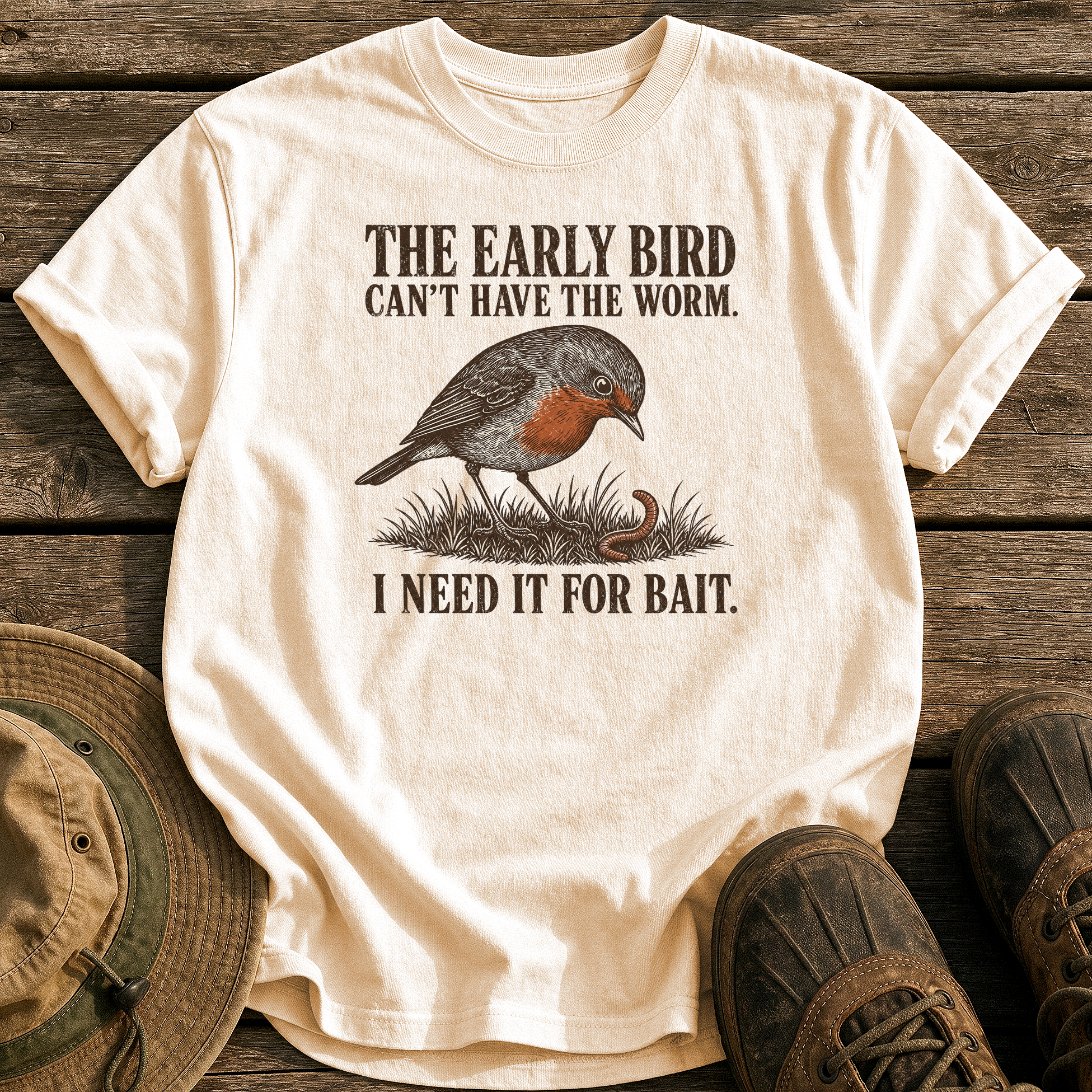Early Bird Can't Have It tee - Ivory - front