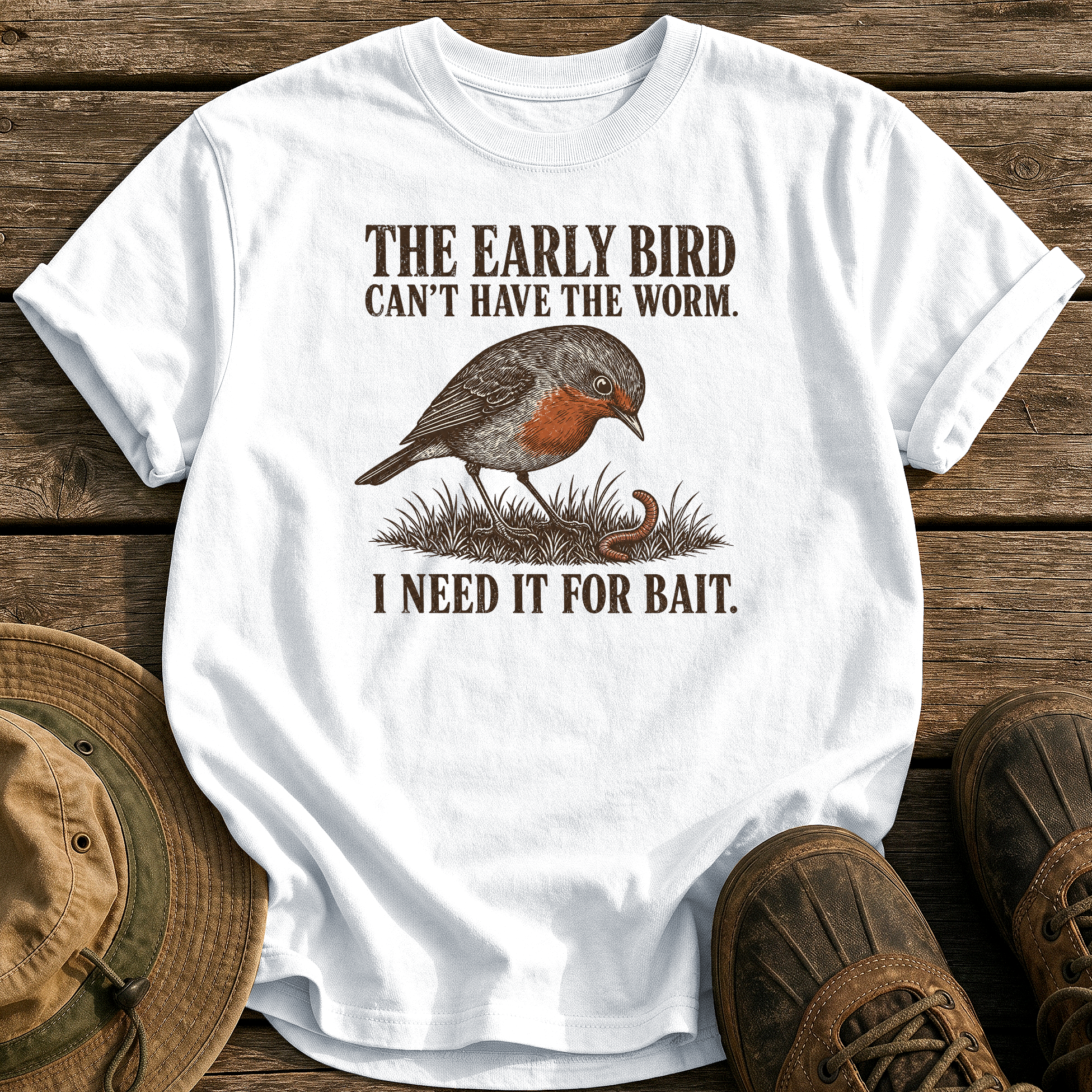 Early Bird Can't Have It tee - White - front