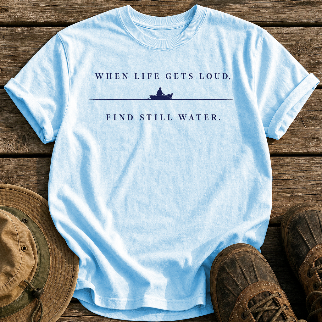 Find Still Water tee - Chambray - front