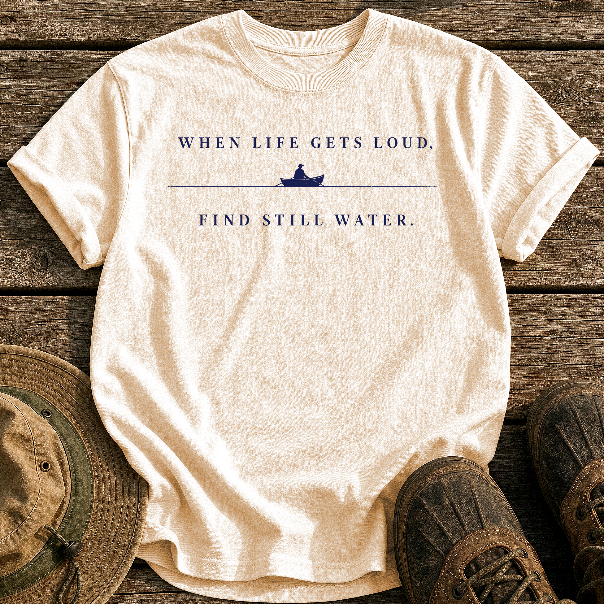Find Still Water tee - Ivory - front